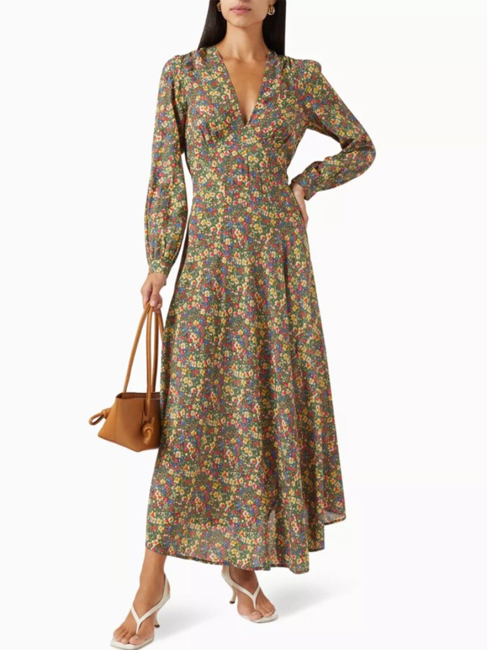 Doen Charleston Dress in Green Valley Floral Size M